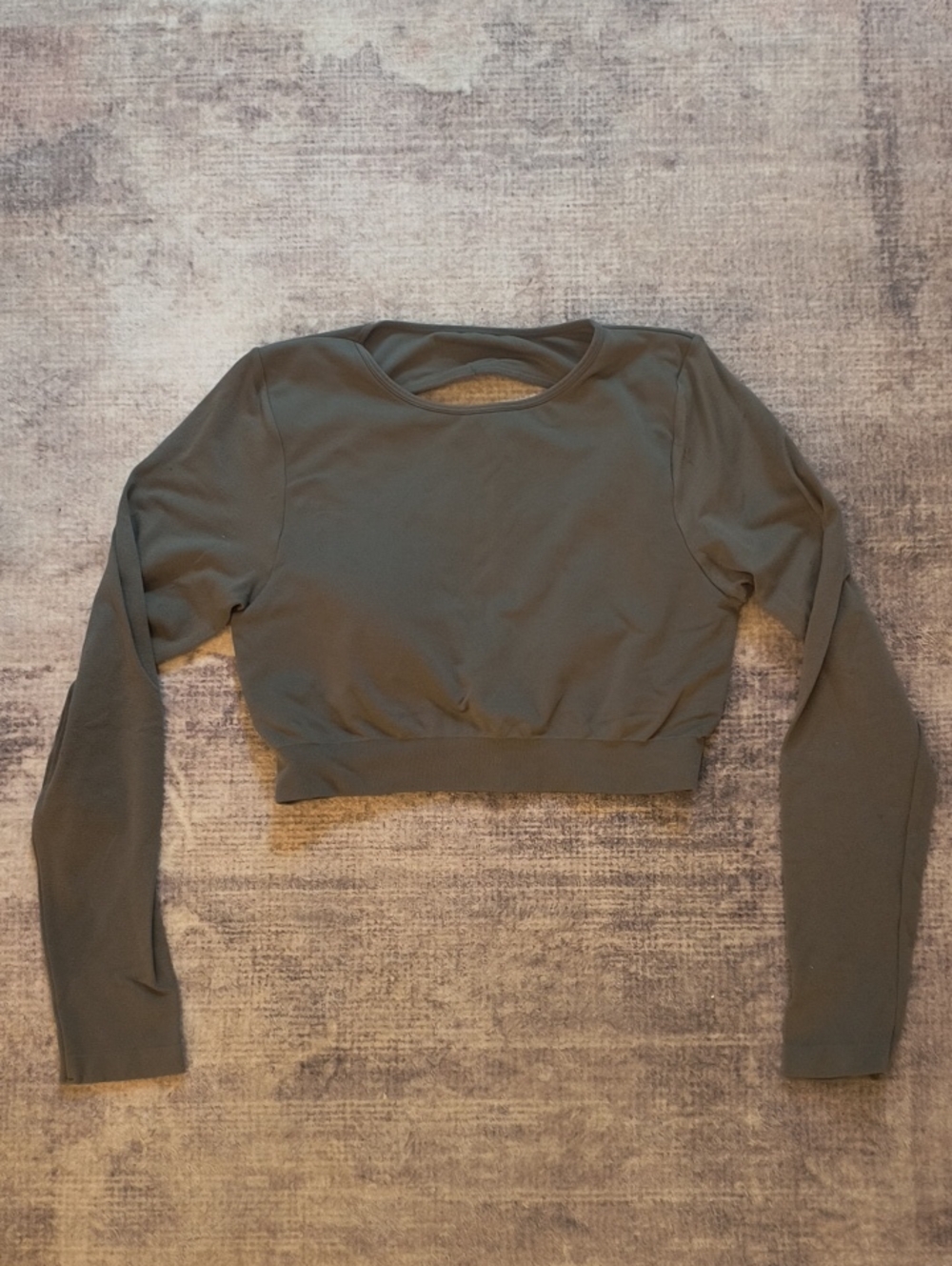 Women's NVGTN Olive Green Cropped Long-Sleeve Top